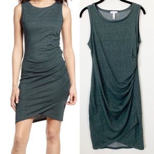 Leith Ruched Green Body-con Tank Dress S